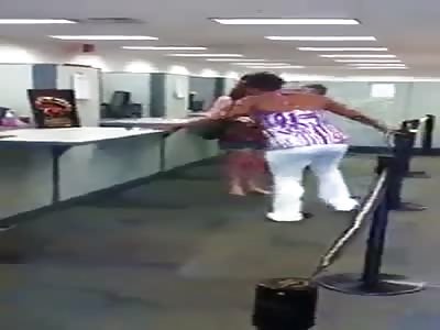 Ladies fight at the bank