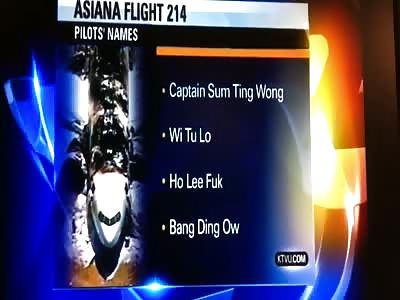 BREAKING NEWS - Asiana Pilots Names Released