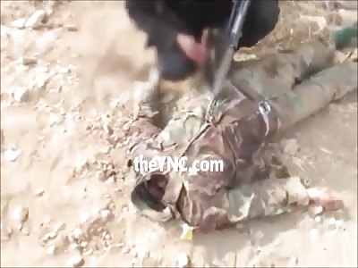Salafist Terrorists Show Off Headless Syrian Army Corpses - Zoom in Inside Neck