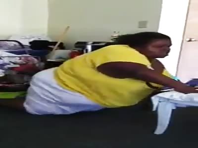 Black Obese Woman Does... WTF is She Doing?