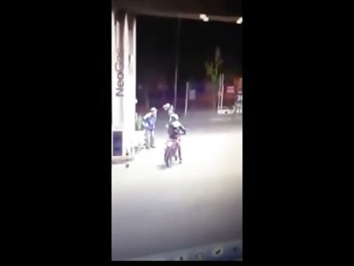 Truck Driver Delivers Instant Justice to Bandits at a Gas Station