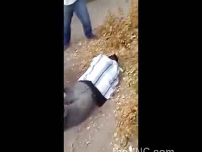 Crying Thief Badly Beat and Whipped with a Belt 