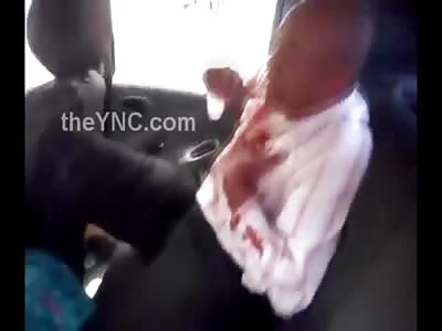 Crazy Guy Brutally Stabs His Wife and Then Puts the Knife on Himself in Back Seat of Car