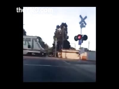 Man Thinks he's the Flash But Quickly Learns He Can't Outrun a Train