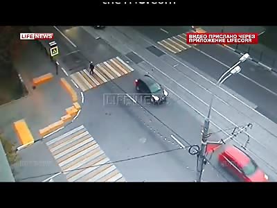 Pedestrian Brutally Hit by Car While Crossing the Street 