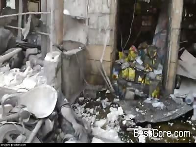 Aftermath of Marketplace Bombing in Atarib City, Aleppo, Syria