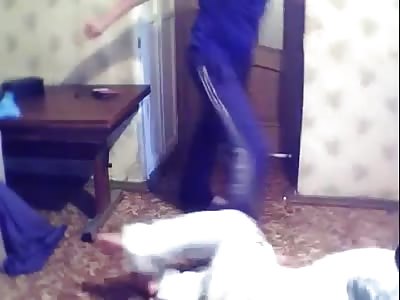 Husband brutally beat his wife for adultery. Russia