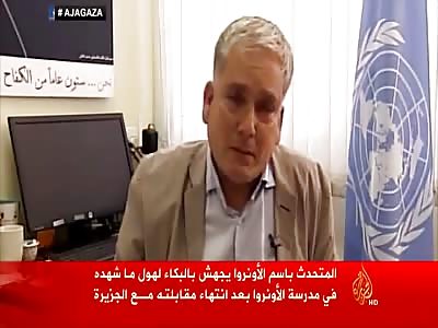UN official breaks down live on TV
