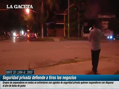 Gunshots during a wave of robberies in Argentina.