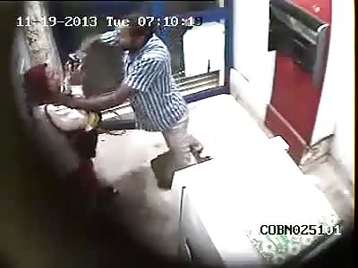 in India , thief killed a lady in ATM Machine 