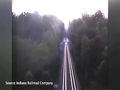 Woman cant escape train on bridge