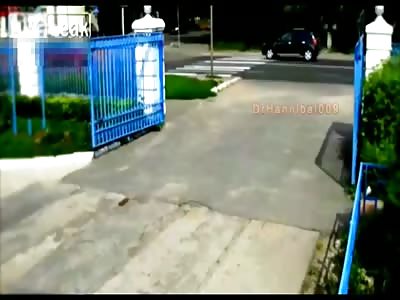 Russian Ambulance Hits Guy on Bike
