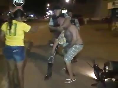 Police catching the bad guy in Brazil