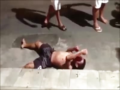 Brazilian Thug SAVAGELY kicked by crowd (w/ slow mo)