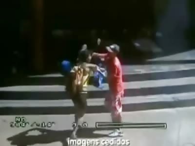 *Brazil* Guy punches and kicks woman, gets arrested seconds later by cops