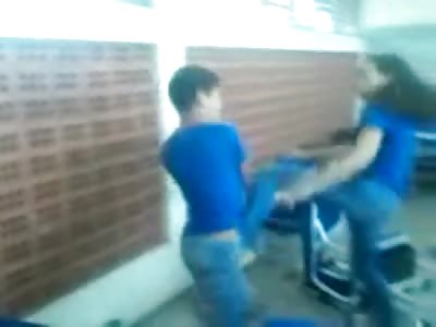 Brazilian Effeminate Boy BEATEN UP BY A GIRL in front of classmates