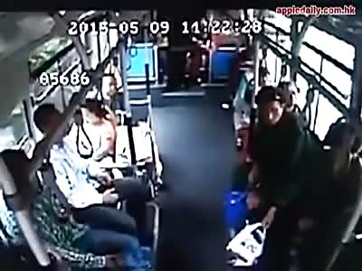 WOMAN ATTACKS MAN WITH A KNIFE ON THE BUS