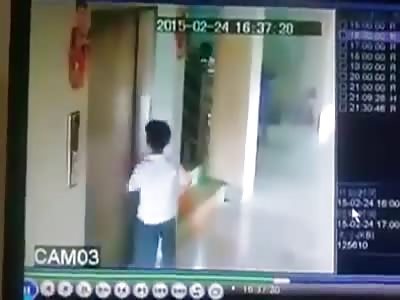 BOY FALLS IN THE ELEVATOR SHAFT