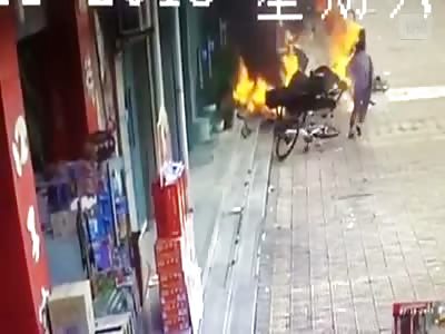SHOCKING: EXPLOSION AND PEOPLE IN FLAMES
