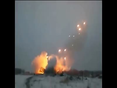 Donetsk airport pulverised by bm-21 grad rockets