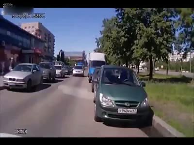 Family walking out of nowhere gets hit by a car 