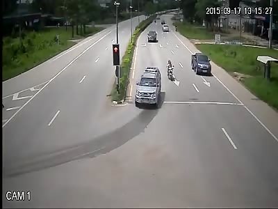 CCTV Captures a Mini Truck Rear Ending Bike ! 