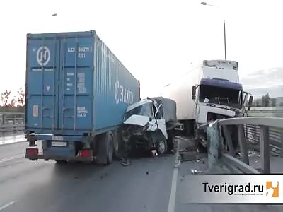 Careless trucker causes death and havoc on highway.(aftermath included))