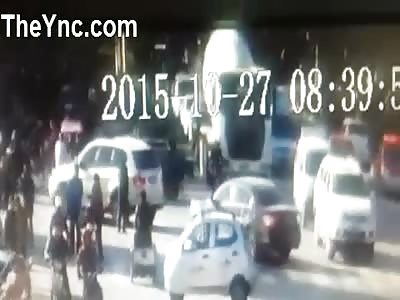 Woman run over by Truck. 