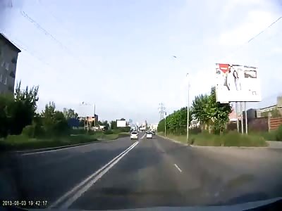 Russian Police Chase Ends in a Head-on Collision