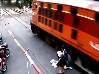 careless student take hit by train.