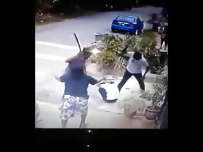 Two guys attack machete  a girl