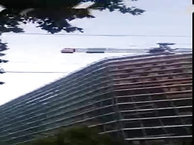 Albanian Guy Suicide Jump from High Crane