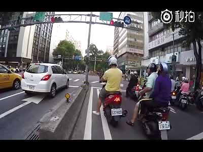 Riders fight over traffic dispute