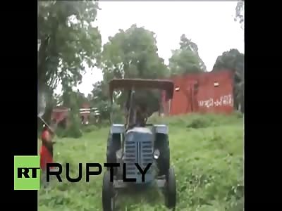 India: Woman runs over church members with tractor 