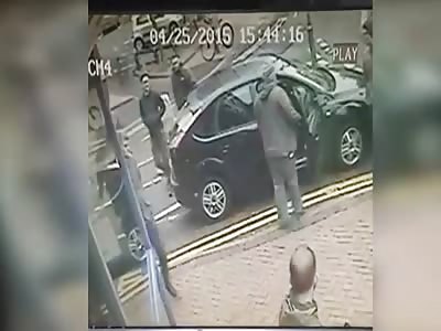 Shocking CCTV  shows road rage postman hit two men after mounting pavement 