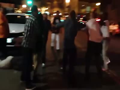 Strip club fight ends with a man's face getting kicked in
