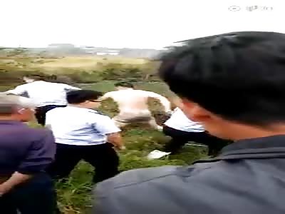 thief is beaten by settlers