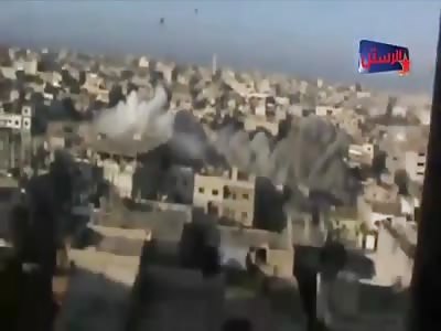 Russian Airstrike Filmed Up Close In Syria.