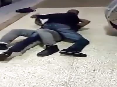 black knife fight on the subway platform