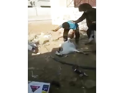 Muslim man beats his wife