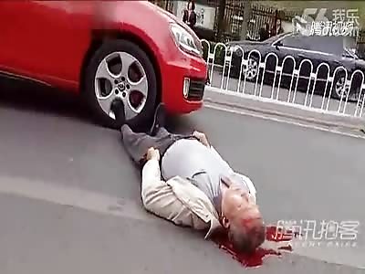 Old man hit by car