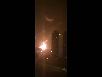 Insane footage of yesterday's explosion in Tianjin, China.