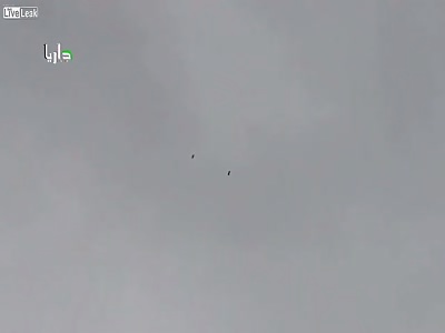 An assad regime Mi-24 drops two bombs on the defiant city of Darayya (Nov 4th, '15)