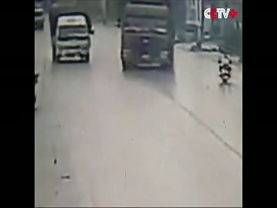 Drifting Truck Kills Scooter Rider In Brutal Fashion