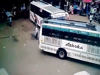 Autorikshaw Crashed into a Parked Bus. Suicide? @:37