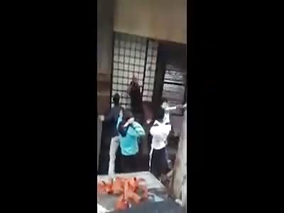 Mob Attacked Man with Knives and Set Him on Fire (Another Angle)