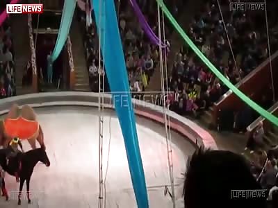 Aerial Gymnast Fell During a Performance at the Circus 