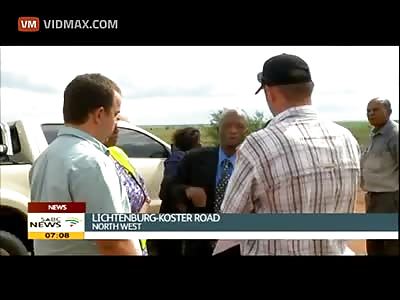 Public safety official discussing road danger witnesses an accident