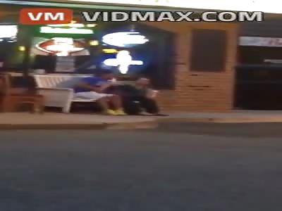Woman caught giving her boyfriend an handjob outside liquor store!!