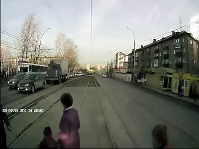 Old woman crushed by truck